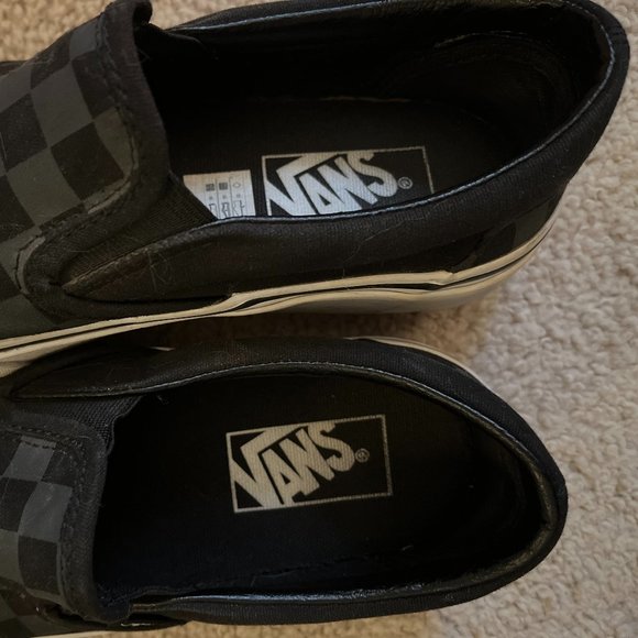 Vans *Black & Grey* Slip-On Checkerboard | Women's 6.5 | Gently Used, EUC - Picture 9 of 12